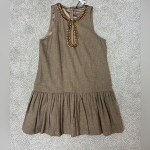 NWT Anthropologie Brown Beaded Dress